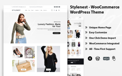 Stylenest - Минималистичный магазин модной одежды WordPress WooCommerce тема