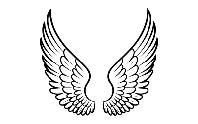 The logo a pair of angel wings