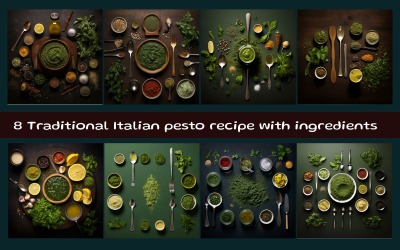 Traditionellt italiensk pestorecept med ingredienser