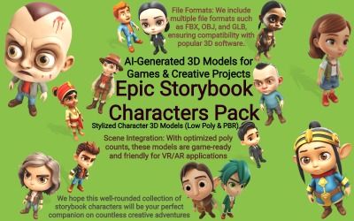 Тривимірна модель Epic Storybook Characters Pack