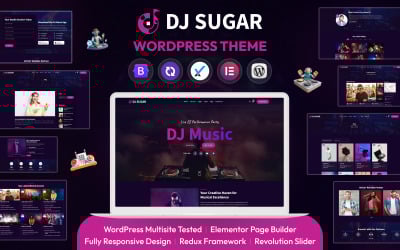 Адаптивна тема WordPress Dj Sugar Music