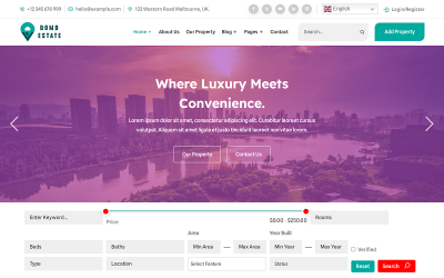 Domo - WordPress-thema voor onroerend goed en hypotheekcalculator