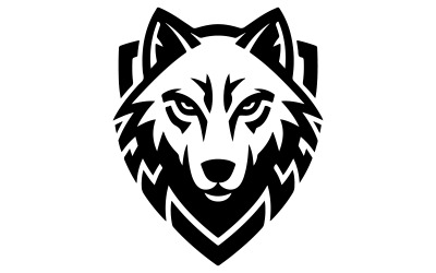 En modern alpha wolf logotyp konstillustration