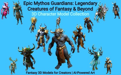 Guardiões do Mito Épico: Criaturas Lendárias da Fantasia e Além - Modelo 3D