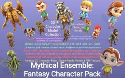 Mythical Ensemble: Fantasy Character Pack Free 3D Model