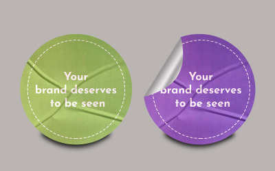 Sticker Mockup PSD Template Design 79