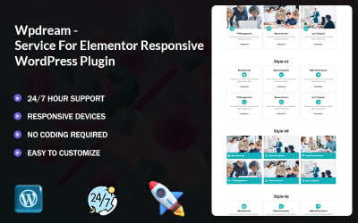 Wpdream — иконка сервиса и блок изображений для плагина Elementor для WordPress.