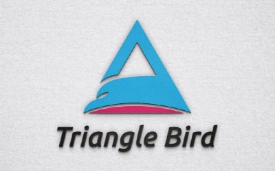 Blue Triangle Bird Office Company Business Logo Template