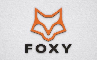Fox Foxy Animal Head Mascot Line Logo Template