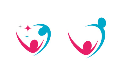 Human care group network and social logo design v.71