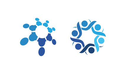 Progettazione del logo sociale e della rete di gruppi di assistenza umana v.77