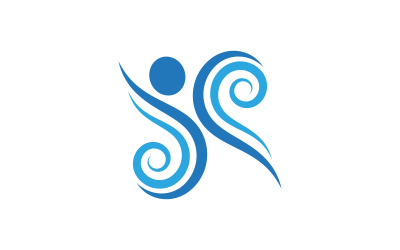 Sağlıklı yaşam İnsan karakteri logo işareti illüstrasyonu v.250