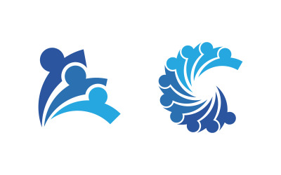 Sieć grup opieki nad ludźmi i projekt logo społecznościowego v.76