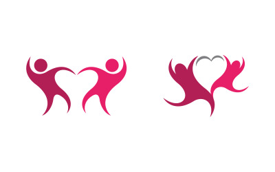 Sieć grup opieki nad ludźmi i projekt logo społecznościowego v.81