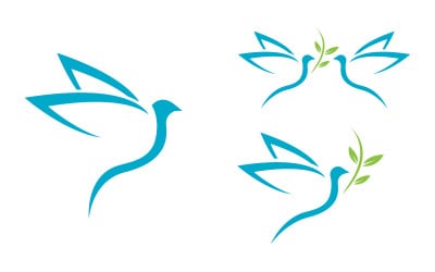 Bird dove icon logo design vector illustration template v.17
