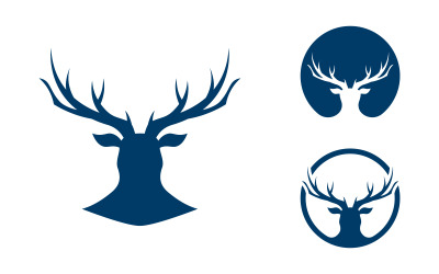 Geyik kafası vektör Logo simgesi illüstrasyon tasarım şablonu v.2