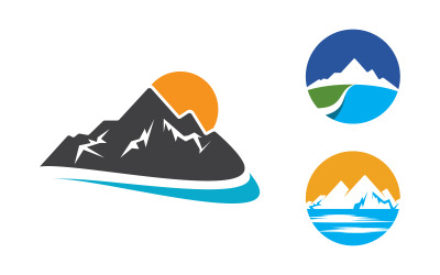 Icona della montagna Logo illustrazione design Template v.6