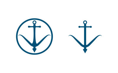 Ikona kotwicy fala Element Logo design Szablon wektor v.3