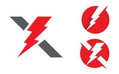 Illustrazione del logo vettoriale del fulmine modello v.3