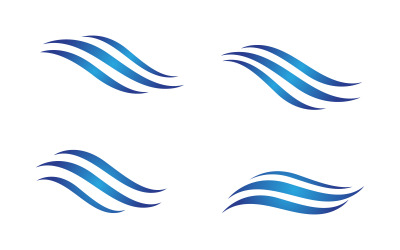 Illustrazione vettoriale del logo liquido dell&amp;#39;onda d&amp;#39;acqua V1.103