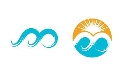 Illustrazione vettoriale del logo liquido dell&amp;#39;onda d&amp;#39;acqua V1.107