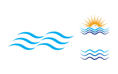 Illustrazione vettoriale del logo liquido dell&amp;#39;onda d&amp;#39;acqua V1.114