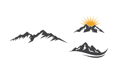 Modello di progettazione dell&amp;#39;illustrazione del logo dell&amp;#39;icona della montagna v.4