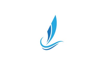Pen feather writer logo illustration template design v.14
