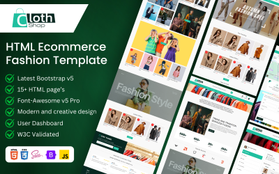 Cloth Shop - HTML5 Mall för mode &amp;amp; klädaffär