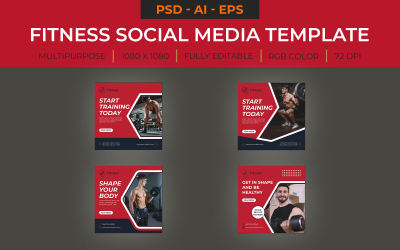 Modello di social media per fitness e palestra