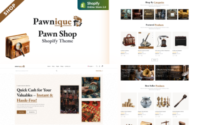 Pawnique – Antiquitätenladen &amp;amp; Auktions-Vintage-Galerie Shopify-Theme