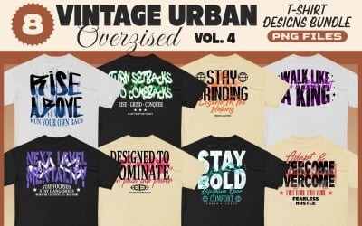 Vintage Urban Büyük Boy Tişört Tasarımları Paketi Cilt 4