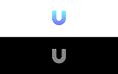 Design de logotipo minimalista com letra U para uma marca elegante - Modelo criativo de logotipo com monograma U