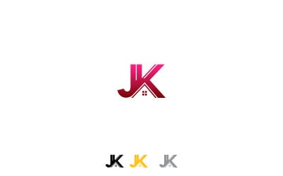 JK Home Logo – сучасний літерний вектор для нерухомості та брендингу – KJ / JK Home Logo Vector