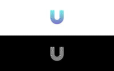 Logo minimaliste en U pour une image de marque élégante - Modèle de logo monogramme U créatif