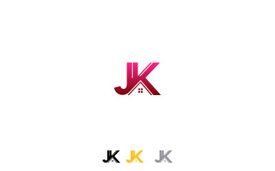 Logotipo JK Home – Vetor de marca moderna para imóveis e branding - KJ / Logotipo vetorial JK Home