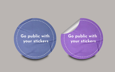 Sticker Mockup PSD Template Design 89