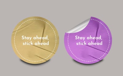 Sticker Mockup PSD Template Design 93