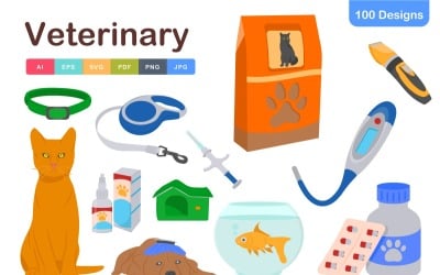 Veterinary Icons Pack – Animal Care and Pet Health Symbol Collection