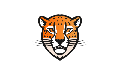 Cheetah Head Illustration Template