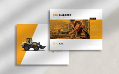 Modello di brochure di costruzione orizzontale