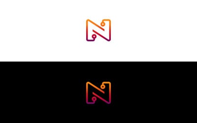 Conception de logo futuriste lettre N – Technologie Ligne technologique N Logo Ligne dégradée Lettre N Logo