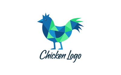 Geometric Custom Design Chicken Logo