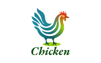 Green Modern Chicken Logo