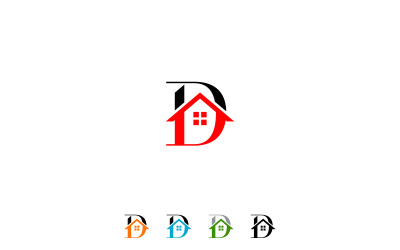 Lettre D Logo de maison Vector Lettre D Conception de logo de maison Modèle vectoriel de logo immobilier D