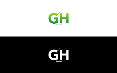 Modern GH-letterlogo-ontwerp - G1H-monogram-brandingsjabloon