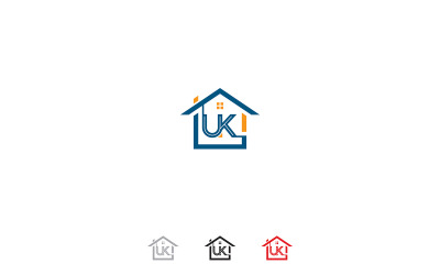Modern Letters UK House Logo-ontwerp Professioneel Letters UK-logo Minimalistisch Letters UK House-logo