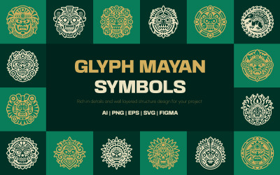 Moderna Glyph Maya-symboler
