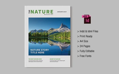 Plantilla de revista de viajes y fotografía