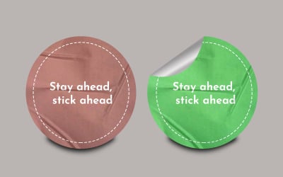 Sticker Mockup PSD Template Design 94